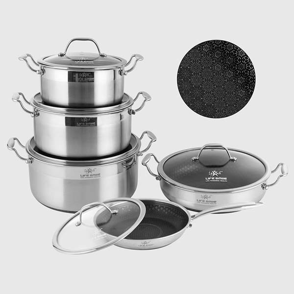 سرویس قابلمه 10 پارچه استیل لیزری لایف اسمایل مدل LIFEP30-10