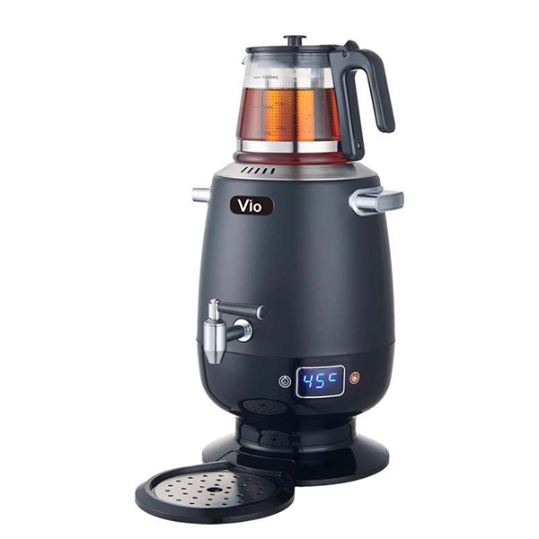 سماور برقی ویو Vio مدل V-502بدنه استیل با روکش مشکی مات